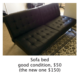 sale: sofa bed and coffe table 1