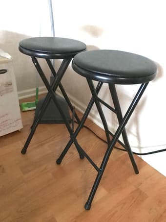2 folding bar stools, great condition 1