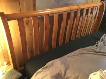 Light Oak QUEEN Sleigh bed frame, headboard and footboard 3