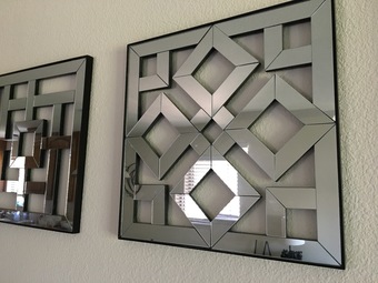Four unique and beautiful wall mirrors with square cutouts 2