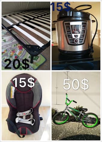 Car seat cooker kids bike bed frame for sale 1