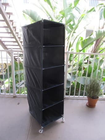 Ikea Black Clothes Organizer Wardrobe Compact on Wheels 1
