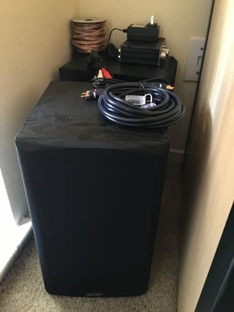Paradigm large bookshelf speakers and mint-condition amplifier 1