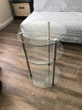 Round Glass Side Table - Like New 2