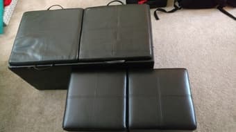 Storage ottoman with side ottomans - $50 1
