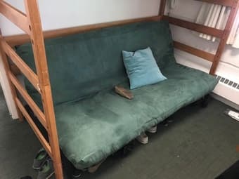 FUTON FULL DOUBLE BED Dark Cherry Finish with Mattress 2