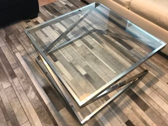 Modern Glass and Metal Coffee Table 1