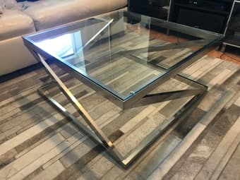 Modern Glass and Metal Coffee Table 3