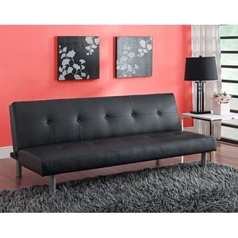 Black faux leather futon for sale! Originally $200 1