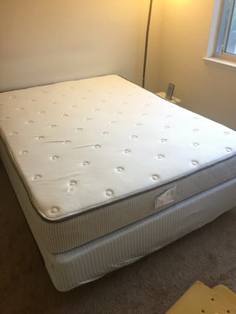 Macy's Sealy Queen Bed with springboard and stand 1