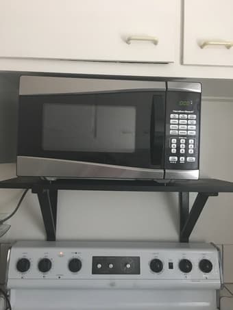 Microwave and shelf perfect for EV kitchens 1