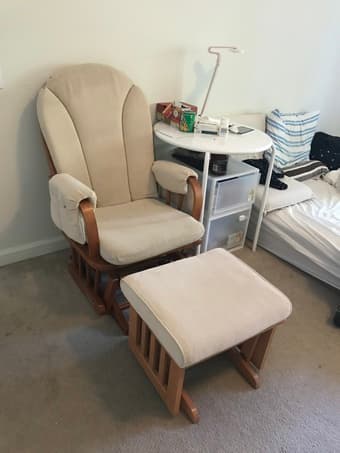 Dutailier Glider Nursing Rock Chair with Ottoman 1