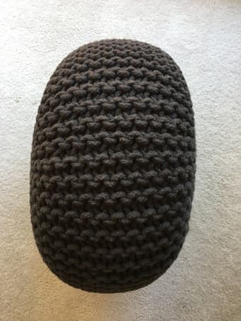 CB2 Black Hand Knotted Cotton Poufs (2 for $100) 2