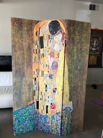 6-ft Tall Double Sided Room Divider of The Kiss from Klimt 2