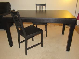 Extendable table from IKEA + 2 chairs, excellent condition 1