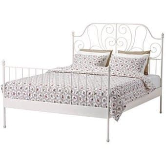 Leirvik bed frame, mattress 1