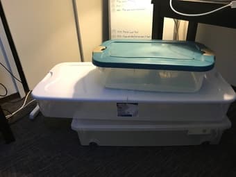 three under bed plastic storage bins / containers 1