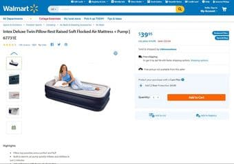 FINAL SALE! Inflatable bed with built in electric pump (new very clean 3