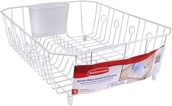 Rubbermaid AntiMicrobial In-Sink Dish Drainer With Silverware Cup 1
