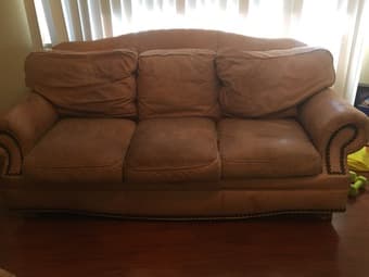 Brown Leather Couch 1