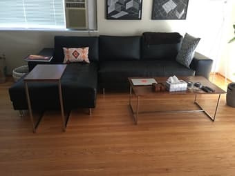 Modern black leather sectional sofa 2