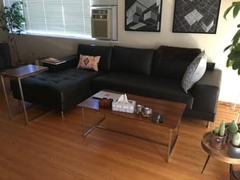 Modern black leather sectional sofa 3