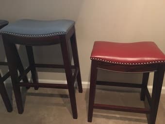 Bookshelves, bench, and stools 1