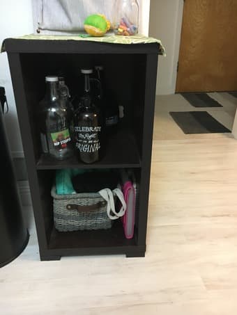 Ikea large shelf unit, bar chairs, stool, storage 2