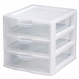 Selling two new small plastic 3-drawer organizers! 1