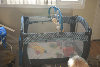 Crib, Changing table, and pack n play 2