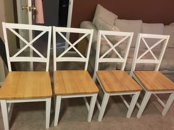 4 wooden table chairs - perfect condition 1