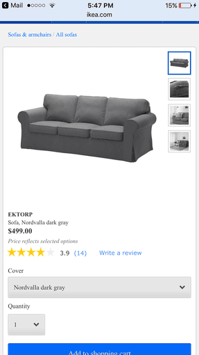 Ikea Ektorp 3 Seat Sofa for sale 1
