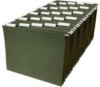 AmazonBasics Hanging File Folders - Letter Size (25 Pack) - Green 1