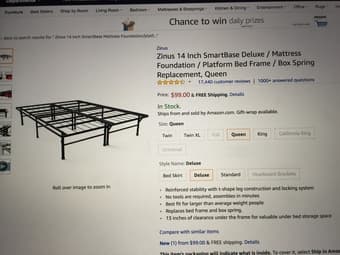Deluxe Bed Frame+ Queen Mattress 2