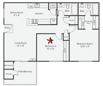 1B/1B in a 2B/2B apartment in Mountain View- Sept 25th Move 1