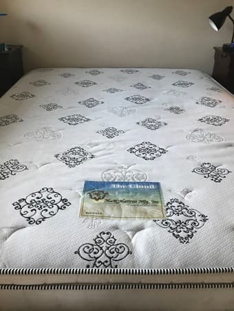 Queen bed+mattress $50 MUST GO BY 8/4 1