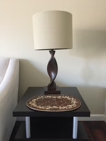 Base and Floor Lamps (pair),elegant Pier 1 twisted espresso wood 1