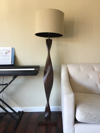 Base and Floor Lamps (pair),elegant Pier 1 twisted espresso wood 2
