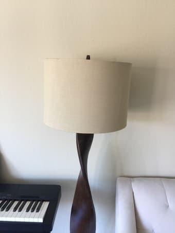 Base and Floor Lamps (pair),elegant Pier 1 twisted espresso wood 3