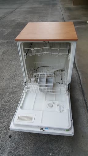 Full-sized portable dishwasher, wood top 2