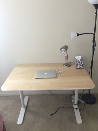 Moving sale pt1 - desk, bookcase, lamp 1