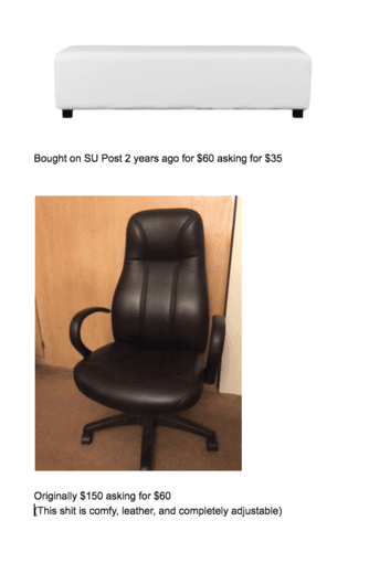 Desk,  Bookshelf, Office Chair, Bench 1