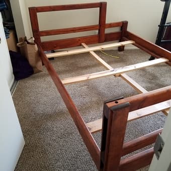 Sturdy full size wooden bedframe 1
