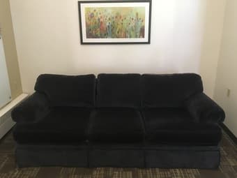 Navy velvet sofa $300 OBRO 1