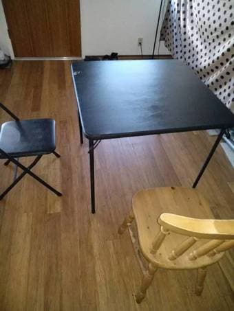 One table and two chairs 1