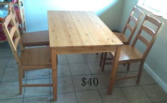 Low Price: Sofa; Bedbase+Mattress; Table/chairs; Desk; 3