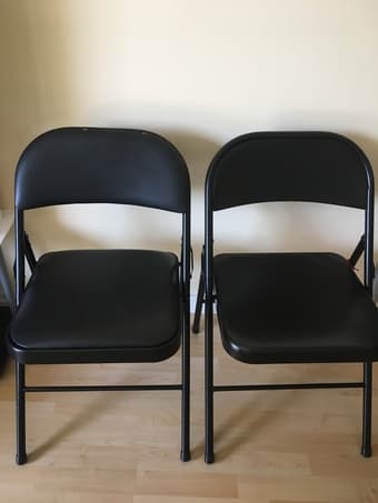 white and black chair 2