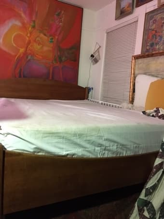 Queen size mattress and matching beautiful wood bed frame 1