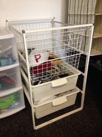 Moving Sales: chair, kitchenware, desk lamp, IKEA drawers, 1