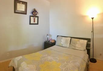 Full Size Ikea Bed w Mattress & Nightstand 2